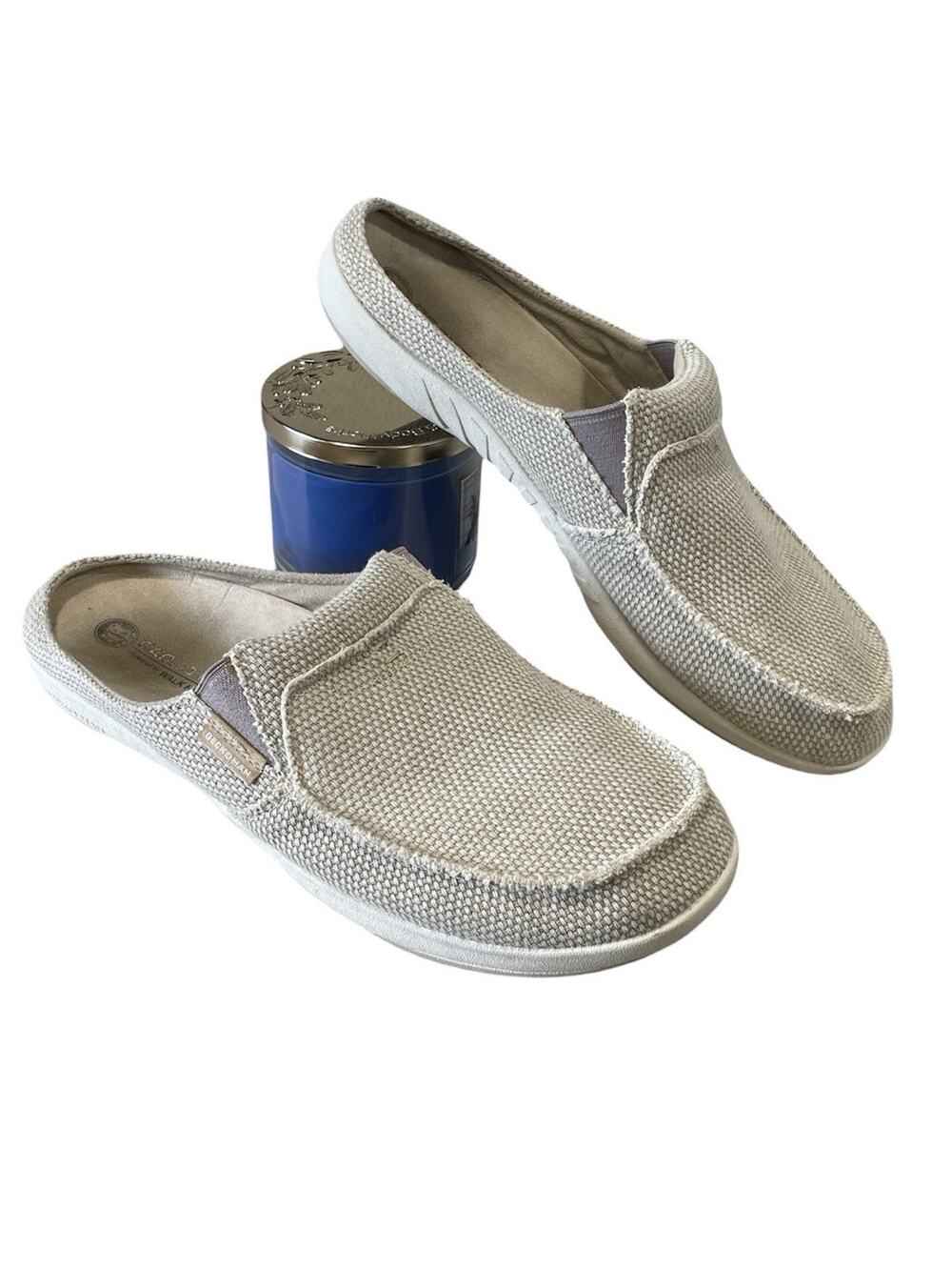 Gecko Man Powered By Walk Hero Men’s Beige Tan Canvas Mule Shoes Slippers Sz 13